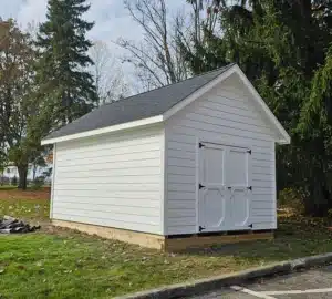 White storage shed