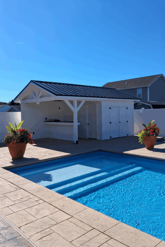 custom pool house build