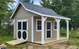 A-frame shed with ramp