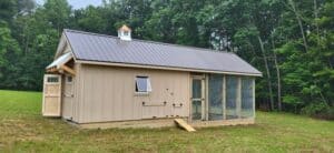 Brown chicken coop
