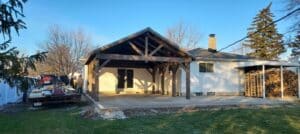 Pavilion with sunset