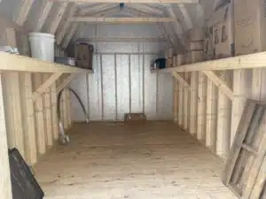 Interior of wood shed